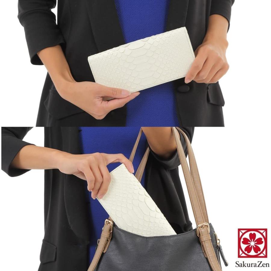 白蛇 長財布 本 蛇革 財布 ヘビ 柄 メンズ ウォレット 金運 アップ 