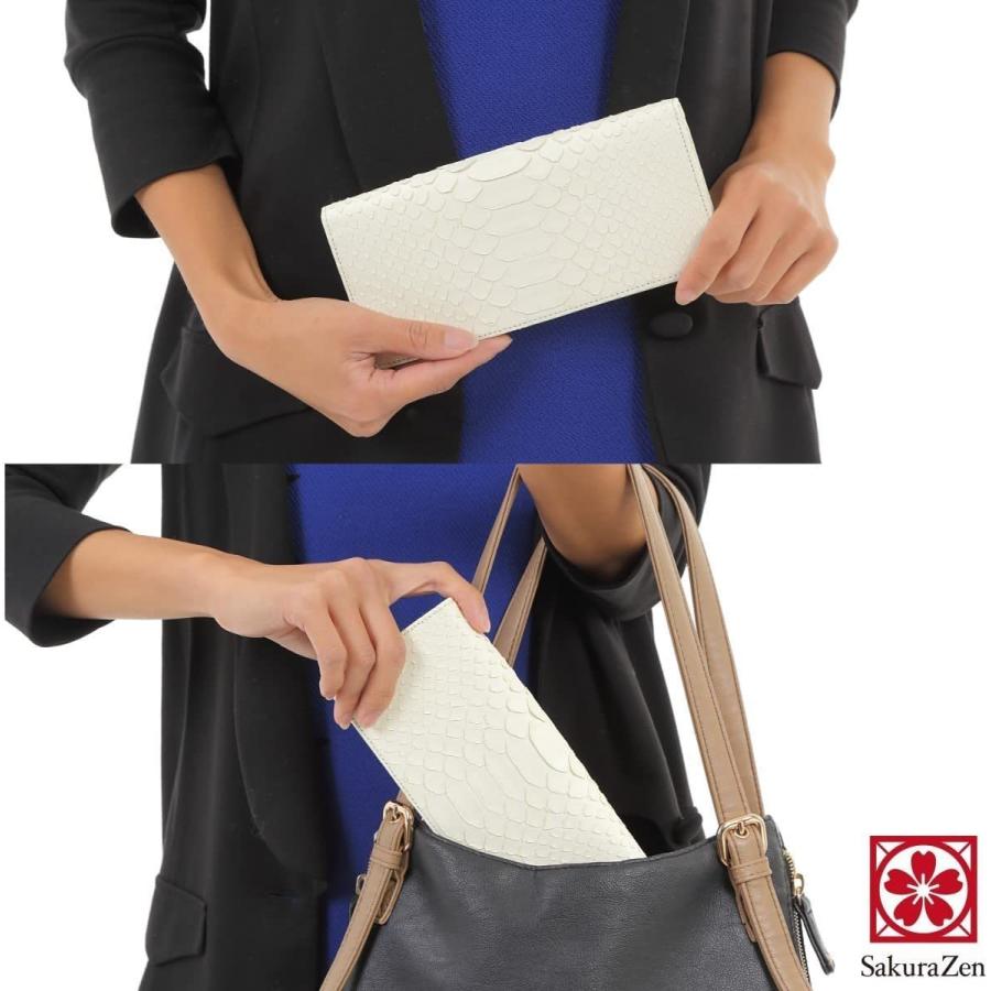 白蛇 長財布 本 蛇革 財布 ヘビ 柄 メンズ ウォレット 金運 アップ 
