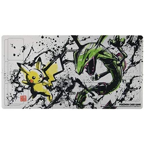 大人気の ポケモンカードゲーム ポケモンセンターオリジナル ラバープレイマット ピカチュウ レックウザ 墨絵列伝 下着 靴下 部屋着 Tapu Ro