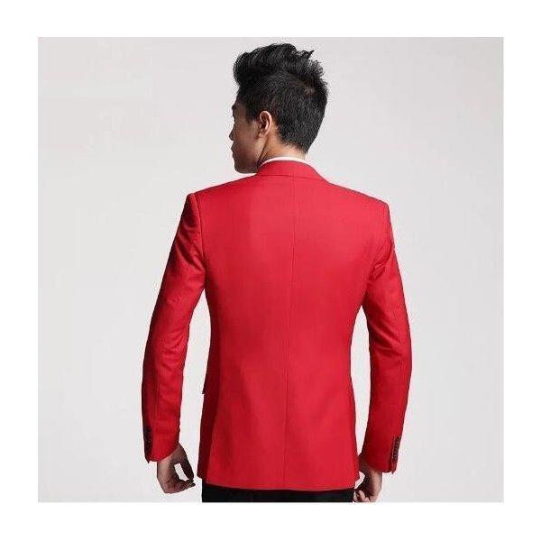 テーラードジャケット ショート丈 メンズ 赤いジャケット 赤ジャケット 赤ブレザー メンズジャケット 長袖 赤 メンズ 1ボタン カジュル スーツ Ee434t Sakusaku 通販 Yahoo ショッピング