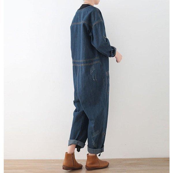 オールインワン デニム つなぎ レディース デニムパンツドレス 連体服 オーバーオール 長袖 ロングパンツ ツナギ サルエル 古着風 マタニティ ゆったり 40代 Tty Sakusaku 通販 Yahoo ショッピング