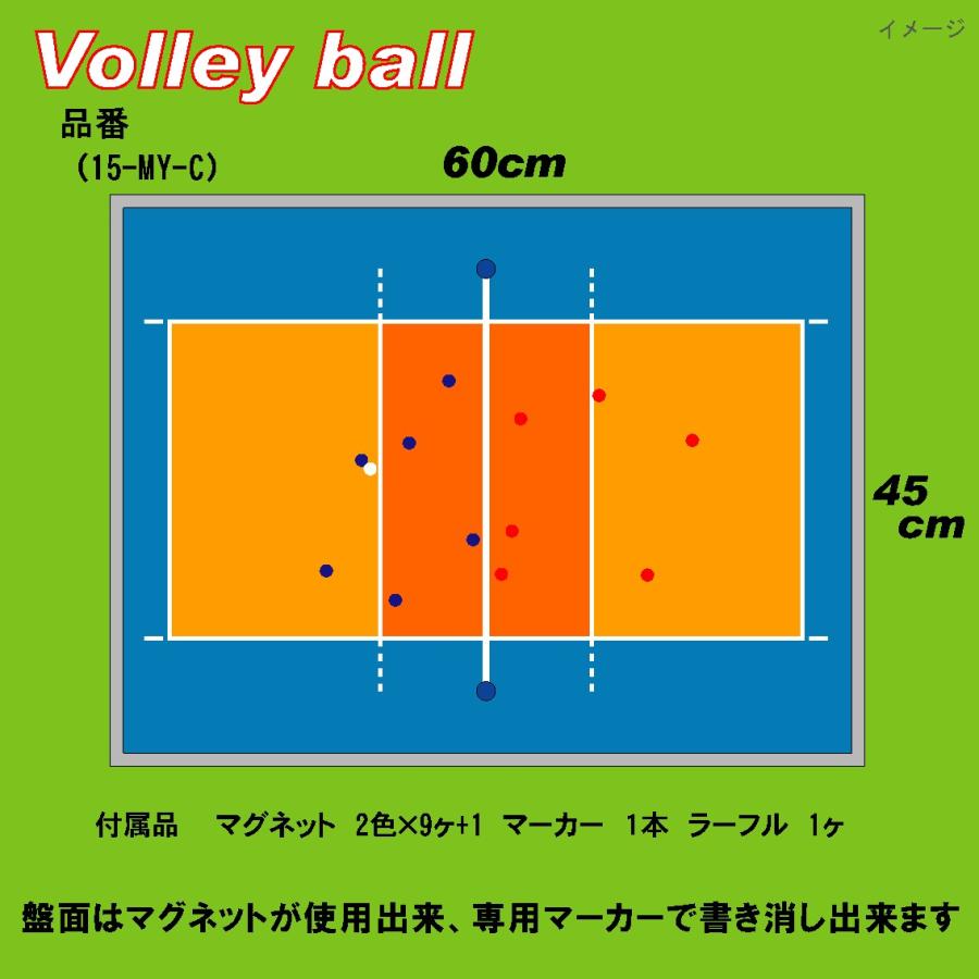 作戦ボード　バレーボール　Mサイズ　カラー　自立式　作戦盤　タクティクスボード｜sakusen-shop｜02