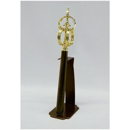 錫杖　上等品　6環　 黒檀柄付き　 大サイズ（全長32cm）　