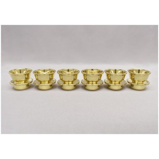 【修縁堂】真鍮製 壇橛 鎮壇器 鎮壇器具 仏教法具 密教法具 六器 極上品 中サイズ 口径6.8cm 真鍮製 ミガキ仕上げ : 京