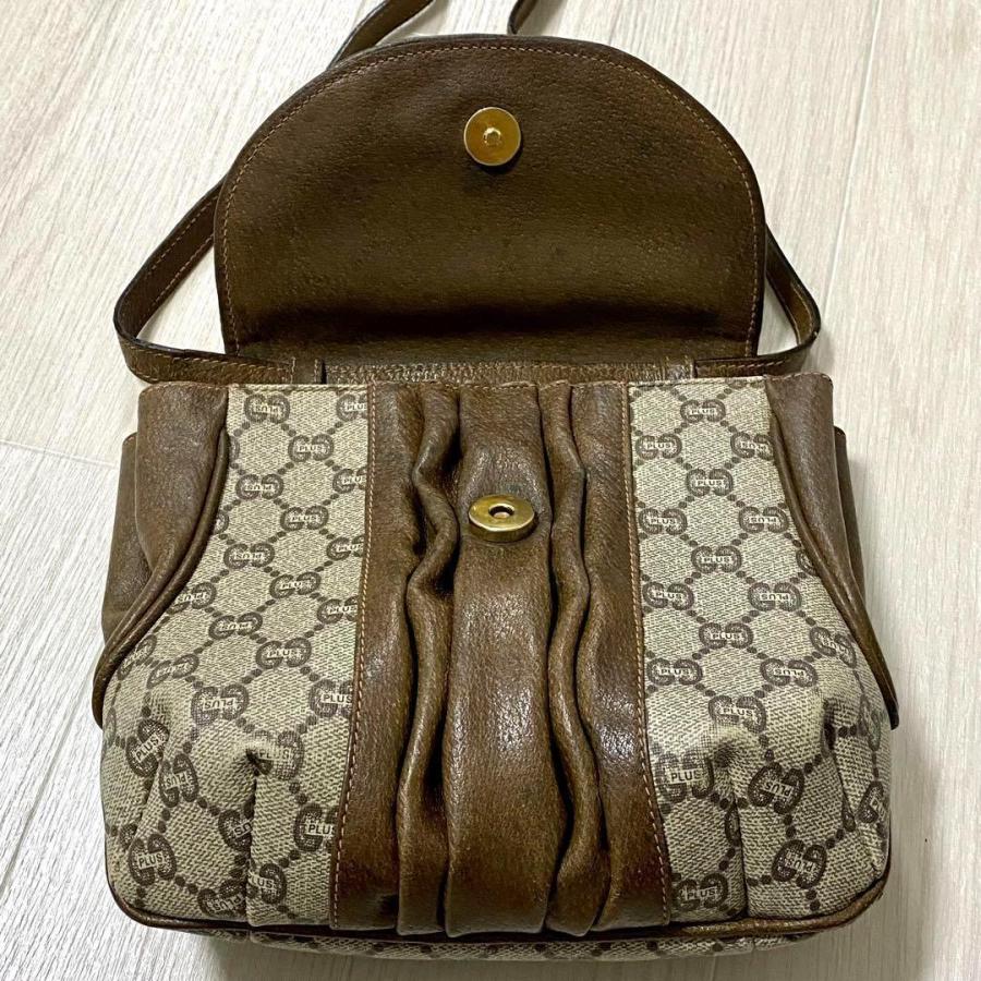 《大特価！》 GUCCI オールドグッチ ショルダーバッグ GGプラス ブラウン 9-27597｜sakustore｜06