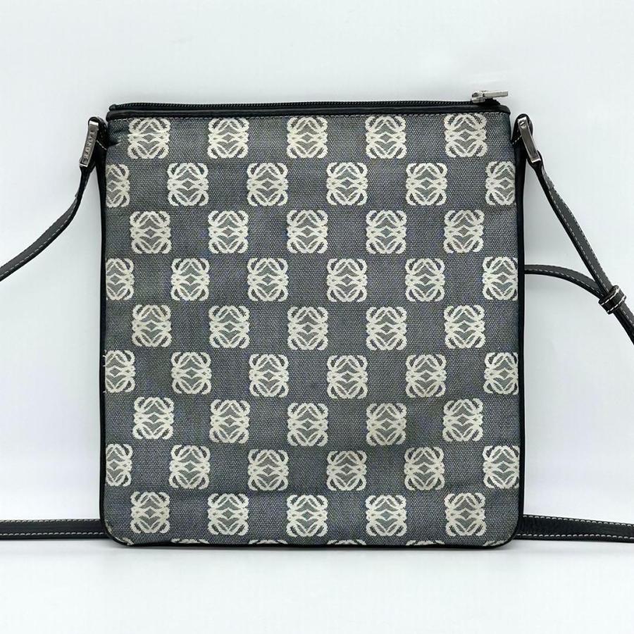 LOEWE ロエベ ショルダーバッグ キャンバス ブラック リピートアナグラム