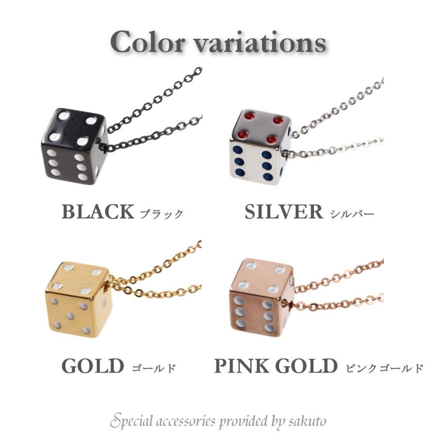 ネックレス メンズ シンプル レディース ゴールド サイコロ ステンレス
