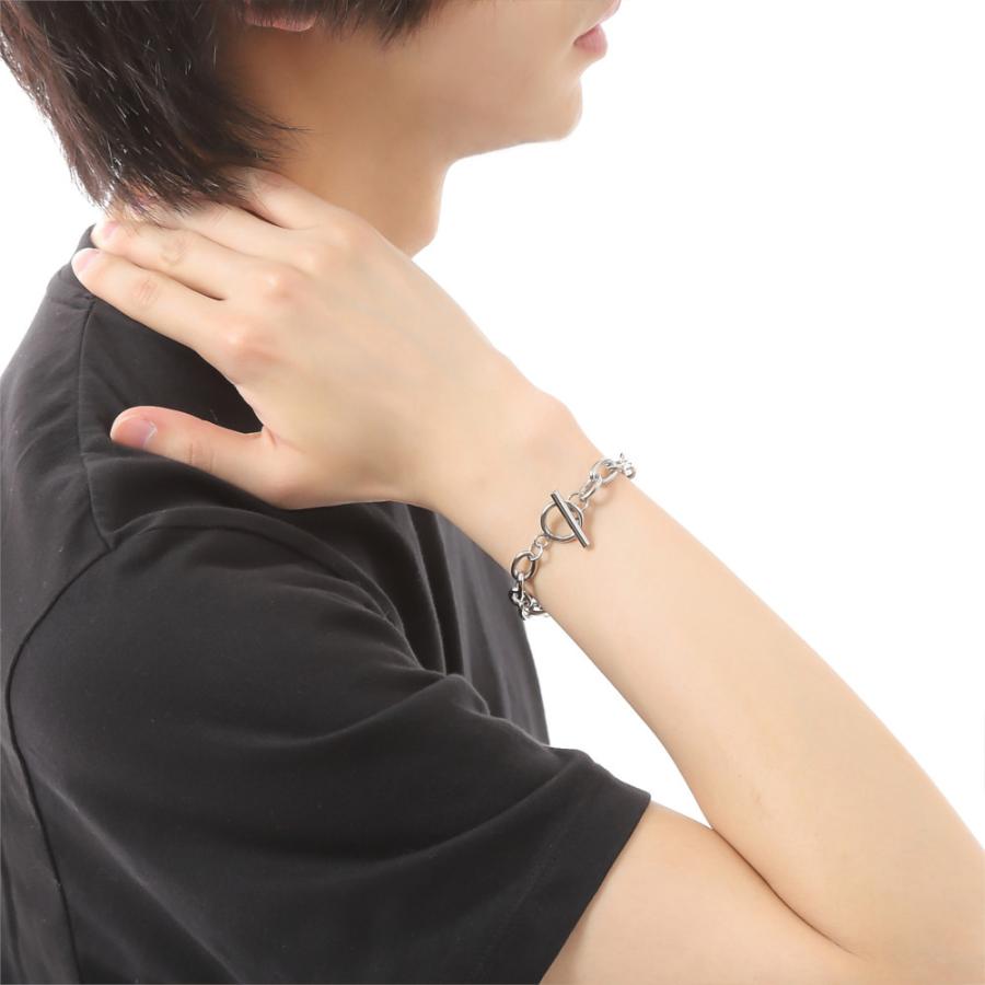 ブレスレット メンズ 男性 シンプル チェーン ステンレス Tバー 