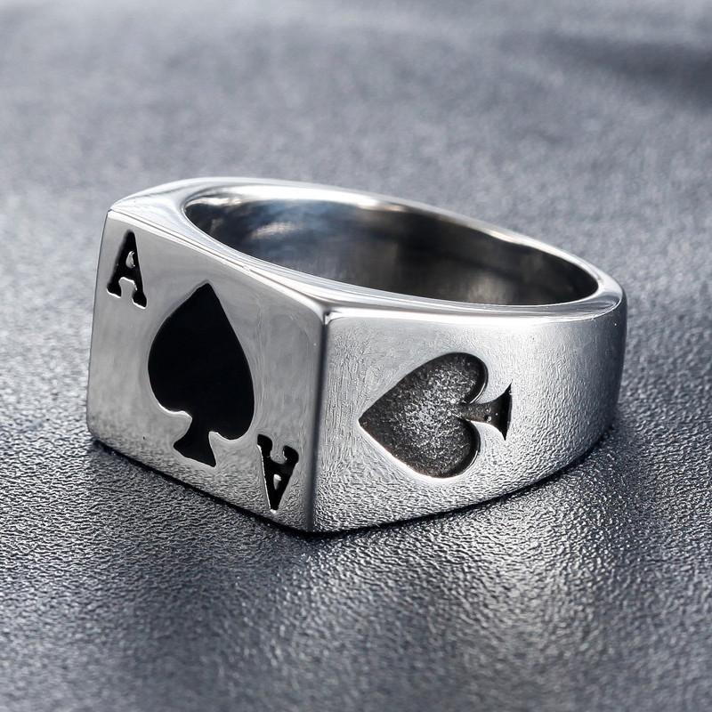 指輪 メンズ リング スペード エース ステンレススチール シルバー
