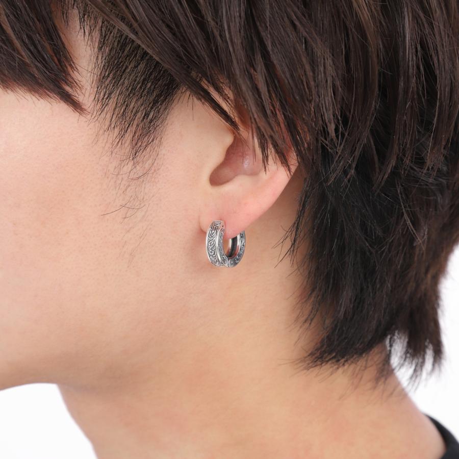 ピアス メンズ シルバー925 片耳 トライバル アラベスク 唐草