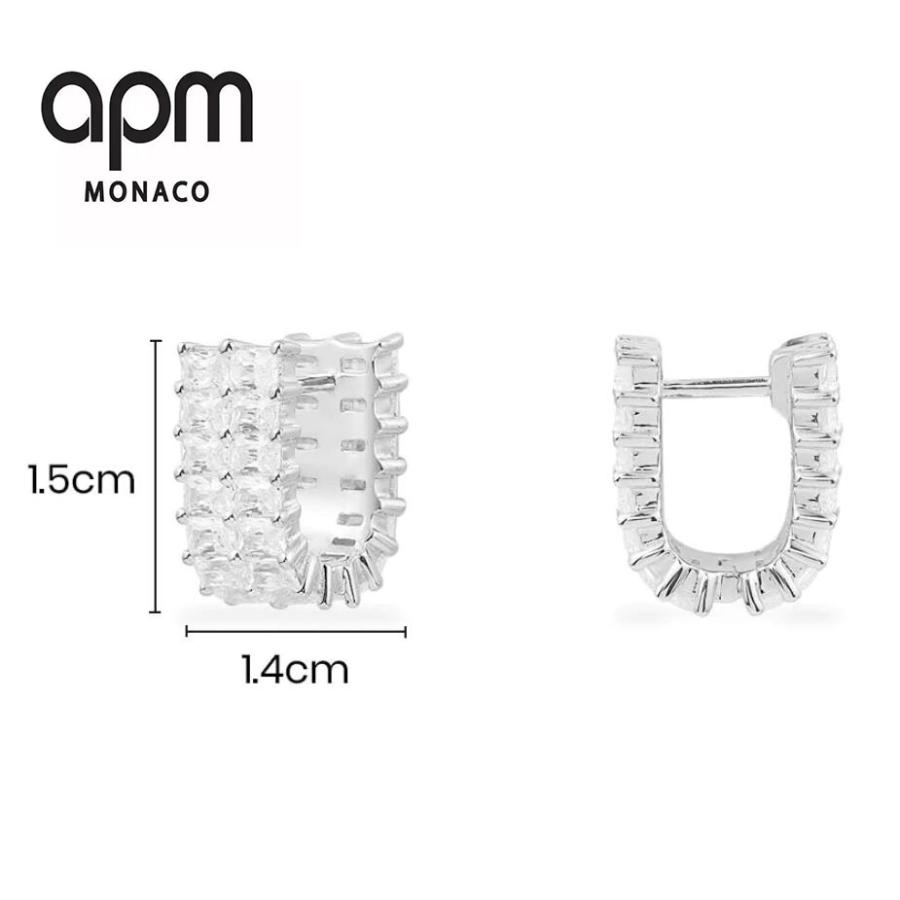 APM MONACOシングルスターパールピアススターリングシルバーピアス