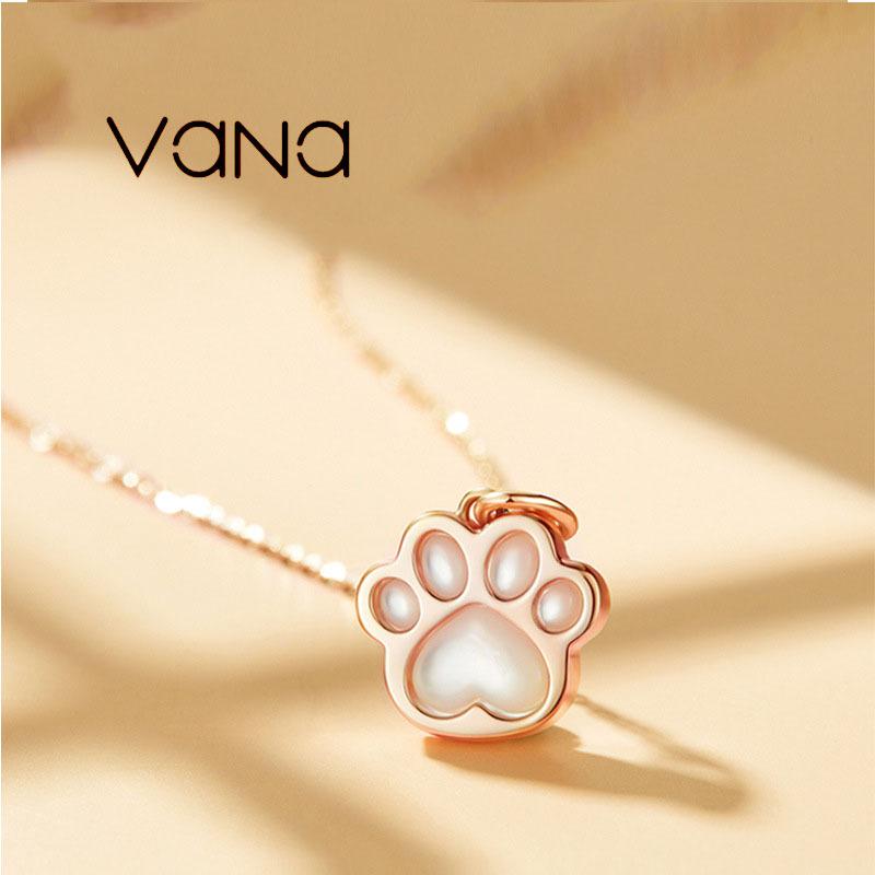 VANA JEWELRY ペンダントネックレス レディース 18k ピンクゴールド 猫 肉球 高級 可愛い おしゃれ プレゼント 記念日 VANA ピンクゴールド