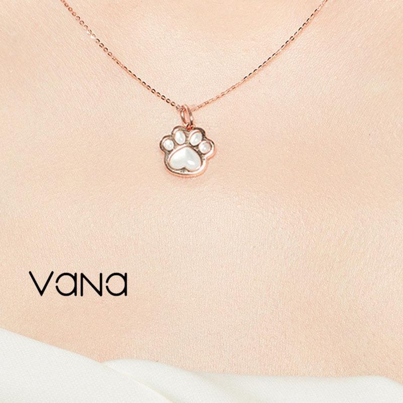VANA JEWELRY ペンダントネックレス レディース 18k ピンクゴールド 猫 肉球 高級 可愛い おしゃれ プレゼント 記念日 VANA ピンクゴールド