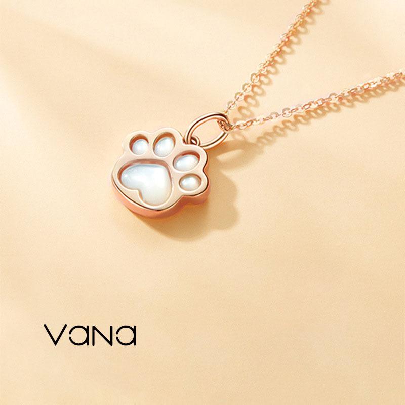 VANA JEWELRY ペンダントネックレス レディース 18k ピンクゴールド 猫 肉球 高級 可愛い おしゃれ プレゼント 記念日 VANA ピンクゴールド