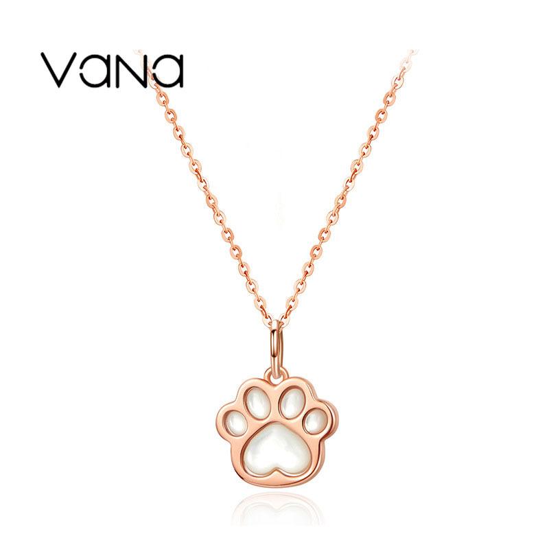 VANA JEWELRY ペンダントネックレス レディース 18k ピンクゴールド 猫 肉球 高級 可愛い おしゃれ プレゼント 記念日 VANA ピンクゴールド
