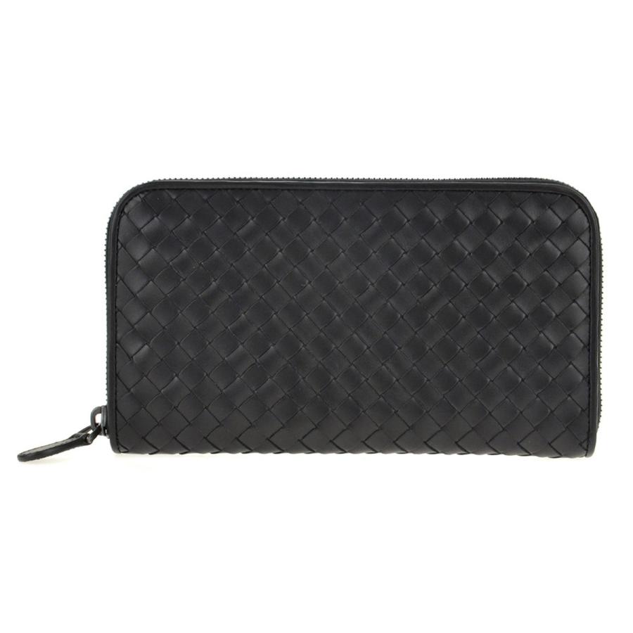 ボッテガヴェネタ BOTTEGA VENETA 財布 イントレチャート VN ジップアラウンドウォレット 114076 V4651 1000 小銭入れ付き ラウンドファスナー長財布 ブラック｜salada-bowl