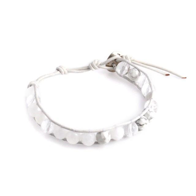 チャンルー ブレスレット レディース メンズ ラップブレス CHAN LUU 正規 BS-4226 WHT MIX/N WHT １ラップブレスレット ホワイトストーン ミックス｜salada-bowl