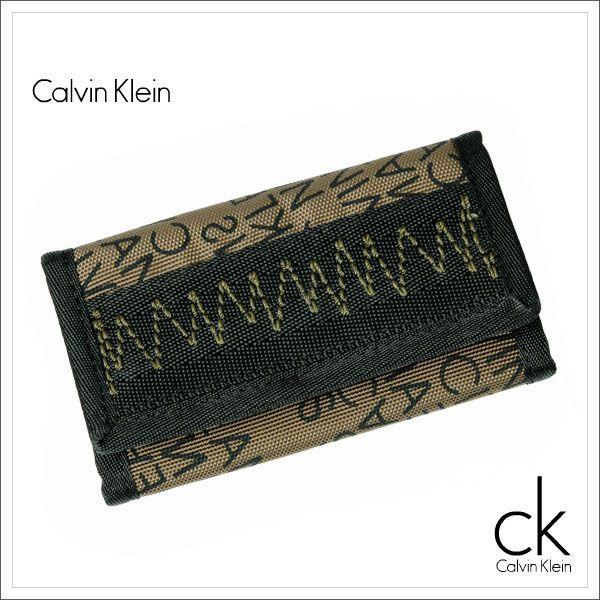 Calvin Klein Jeans CKJ カルバンクラインジーンズ キーケース キー・ケース キーホルダー メンズ 新作 ナイロン ブラック＋カーキ｜salada-bowl