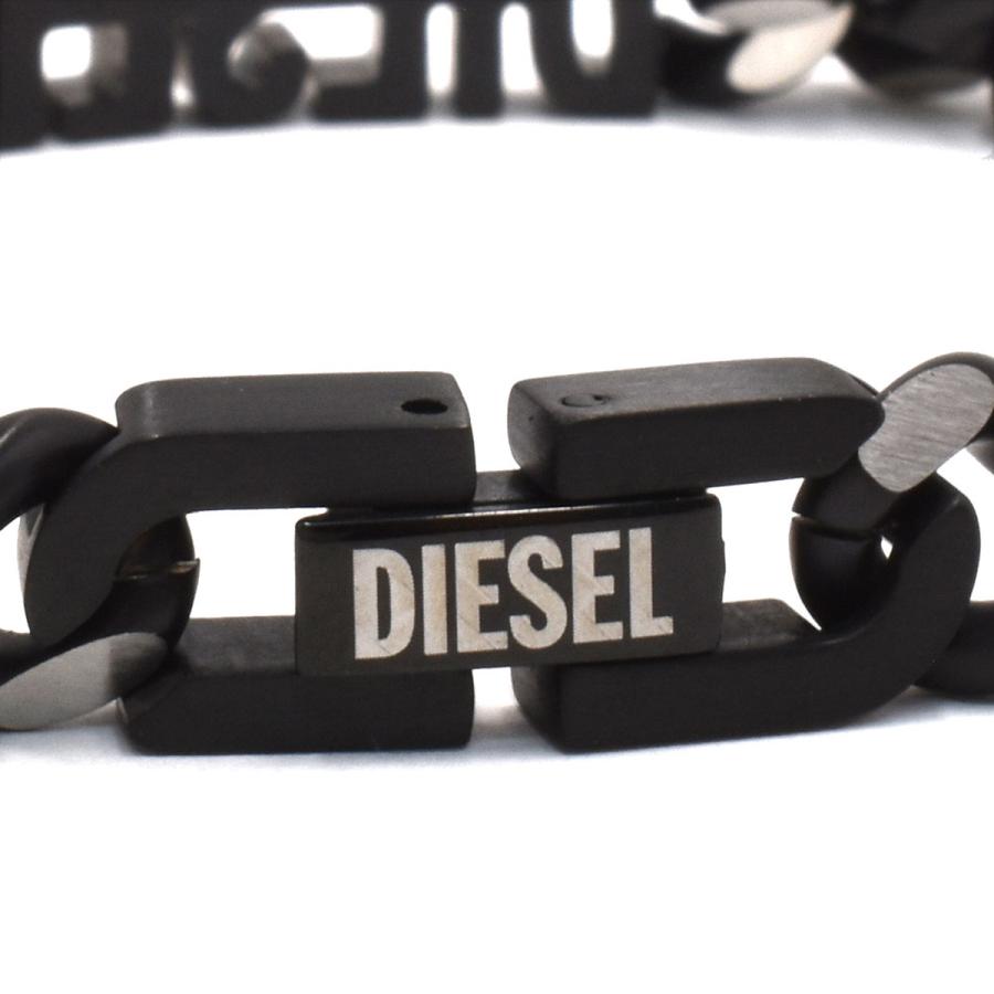 ディーゼル DIESEL ブレスレット アクセサリー チェーンブレスレット DX1386040 ロゴ メンズ シルバー+ブラック｜salada-bowl｜03