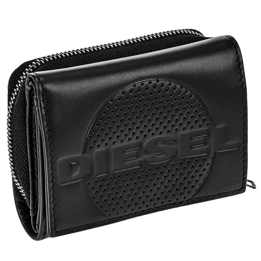 ディーゼル DIESEL 財布 X06652 PR160 T8013 SPEJAP EMBOGO 小銭入れ付き 三つ折り財布 BLACK ブラック