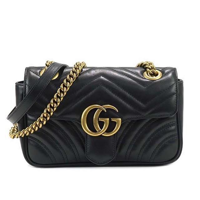 グッチ ショルダーバッグ GUCCI 446744 DTDID 1000 NEW GG MARMONT 斜めかけショルダーバッグ チェーンバッグ NERO ブラック 黒｜salada-bowl