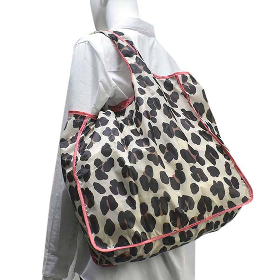 ケイトスペード kate spade NEW YORK 折りたたみトートバッグ 206547 REUSABLE SHOPPING TOTE エコバッグ マイバッグ FOREST FELINE ヒョウ柄マルチカラー｜salada-bowl｜07