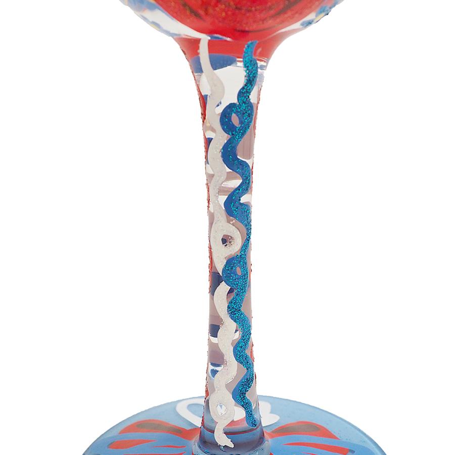 ロリータ LOLITA グラス ワイングラス 6010155 RED,WHITE & BLLOMED 赤、白のお花 バラ 花 インテリア マルチカラー おしゃれ ブランド 新品｜salada-bowl｜04