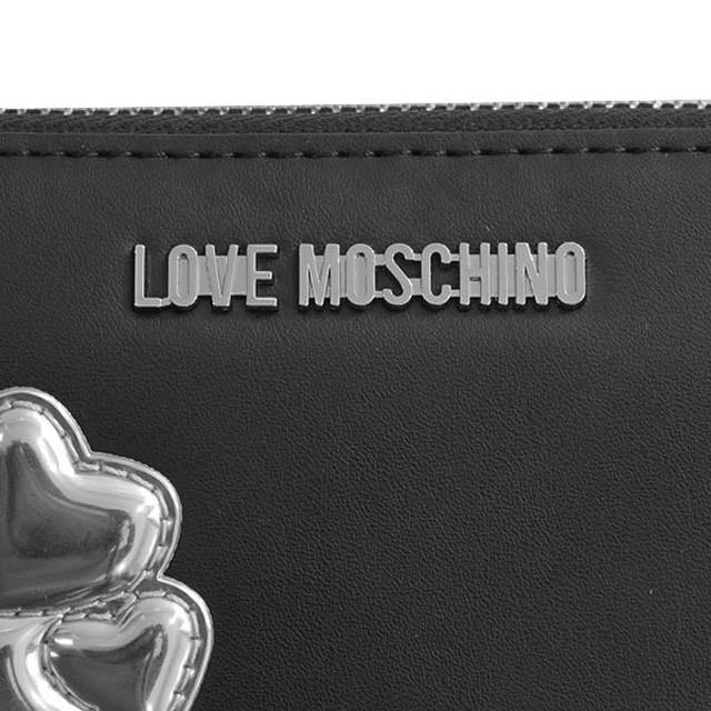 ラブモスキーノ LOVE MOSCHINO JC5557 M HEART シルバーメタリック ハート ラウンドファスナー長財布 BK/SI 00A ブラック＋シルバー｜salada-bowl｜04