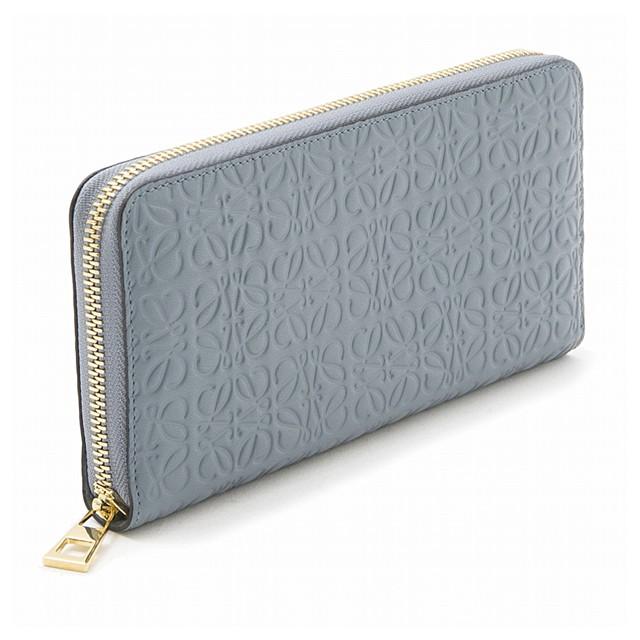 LOEWE ロエベ ラウンドファスナー長財布 ストーンブルー メンズ LOEWE ロエベ ラウンドファスナー長財布 ストーンブルー メンズ