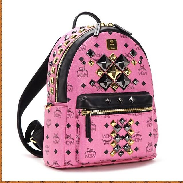 Mcm エムシーエム リュック ミニリュック リュックサック ピンク スタッズ 正規 デイパック レディース ブランド 新品 誕生日 クリスマス プレゼント 女性 Www Energytribune Com