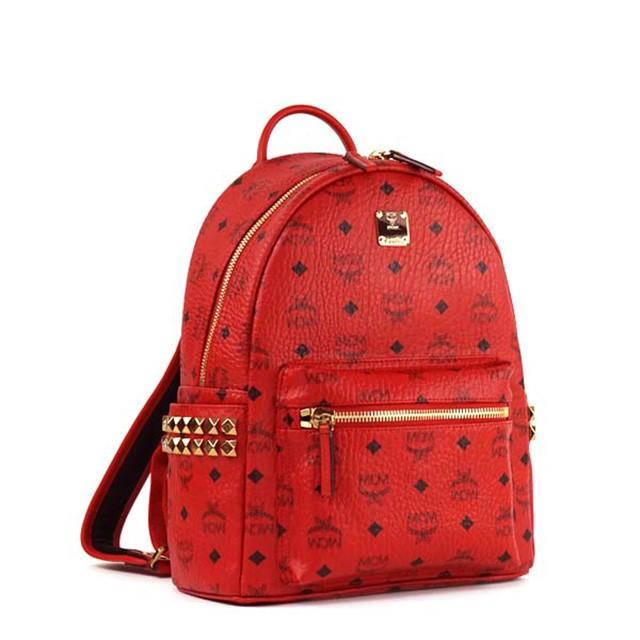 MCM エムシーエム リュック MMK6AVE37 RU001 バックパック BACKPACK SML RUBY ルビーレッド おしゃれ 通学 かわいい スタッズ 旅行 韓国 ファッション｜salada-bowl｜06