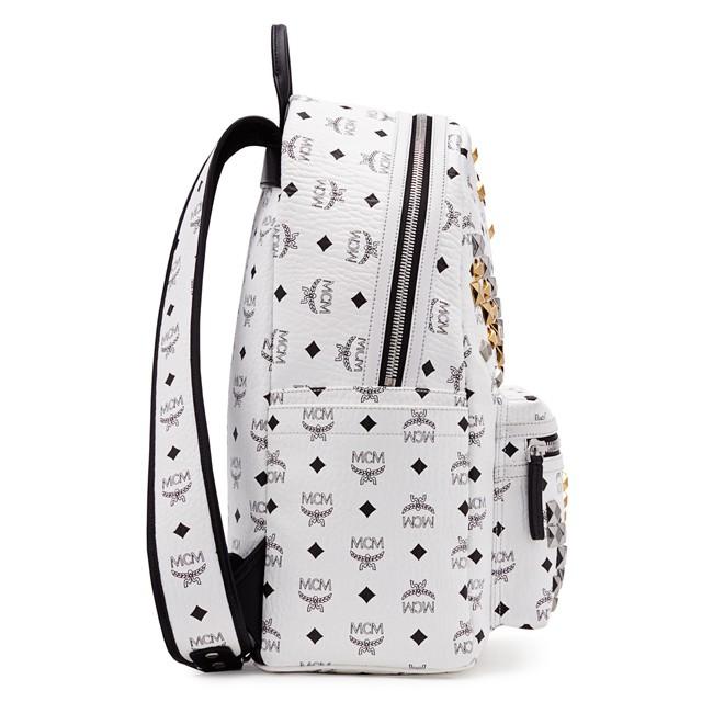 MCM リュック エムシーエム リュックサック MMK6SVE18 バック MEDIUM STARK BACKPACK ミディアム スターク バックパック M ホワイト WHITE 白｜salada-bowl｜04