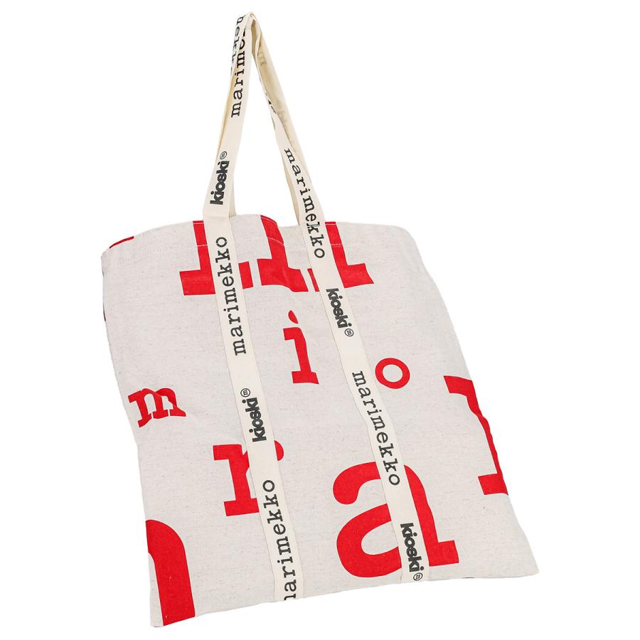 マリメッコ marimekko バッグ トートバッグ 肩掛けバッグバッグ 092251 130 Carrier Midi Marimerkki ナチュラル+レッド系｜salada-bowl｜02