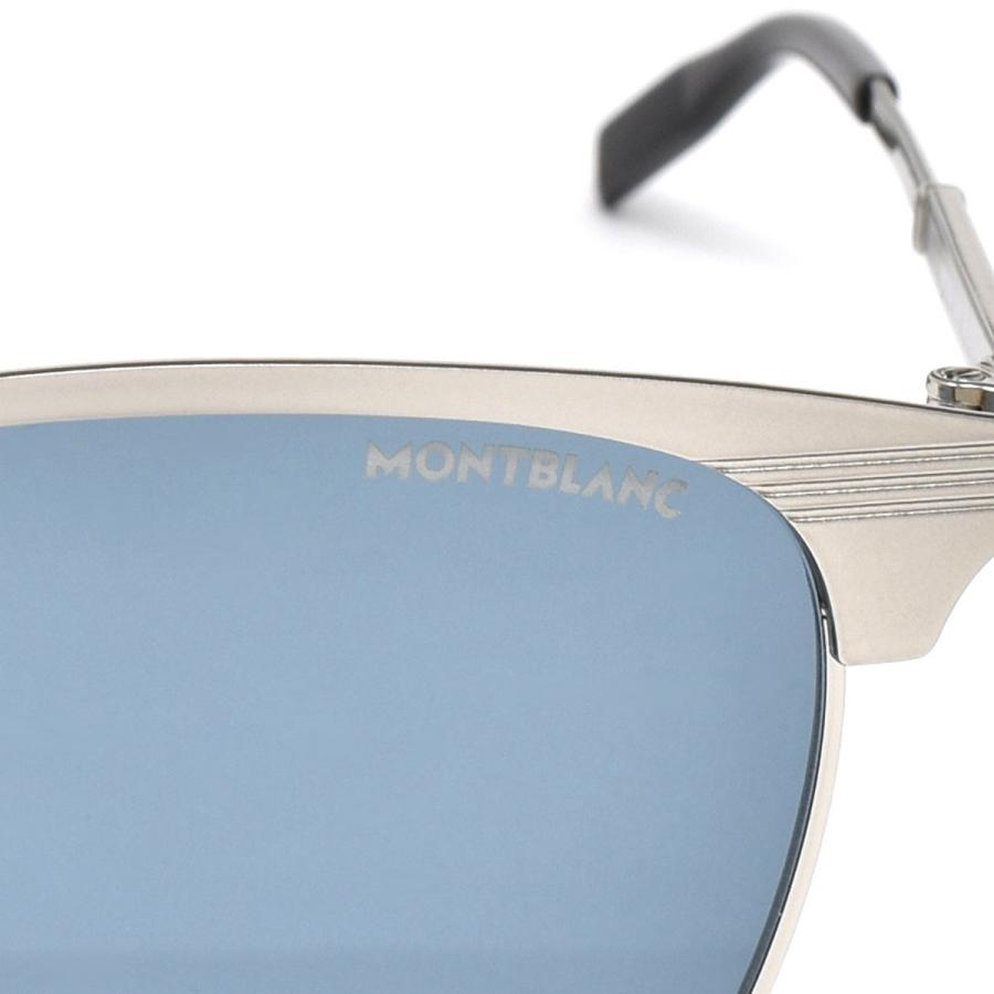 モンブラン MONTBLANC サングラス スマート UVカット MB0092S 009 メンズ シルバー+ブルー :monbl