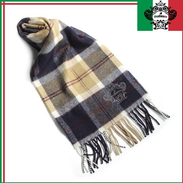 流行 ストール メンズ チェック マフラー オロビアンコ プレゼント Ku0563 1402 14秋冬新作 ネイビー系 タータンチェック メンズマフラー ストール ロゴ刺繍入り ウール Uk Orobianco ブランド メンズ マフラー オロビアンコ 財布 帽子 ファッション小物