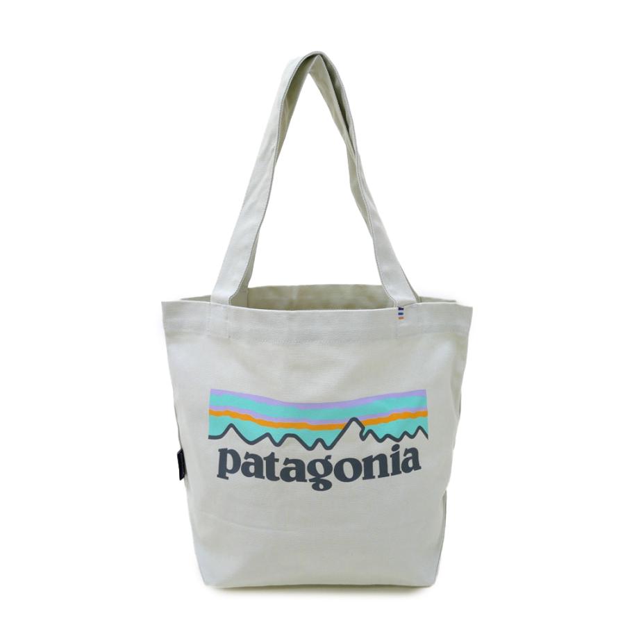 パタゴニア patagonia トートバッグ ミニトートバッグ キャンバスバッグ MINI TOTE 59275 PLBE PASTEL P-6 LOGO BLEACHED STONE ナチュラルベージュ｜salada-bowl