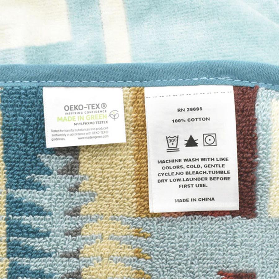 ペンドルトン PENDLETON タオル バスタオル ポンチョ ワイドバスタオル ブランケット XB243-51128 CHILD JACQUARD HOODED TOWEL キッズ AQUA ブルー+マルチ｜salada-bowl｜07