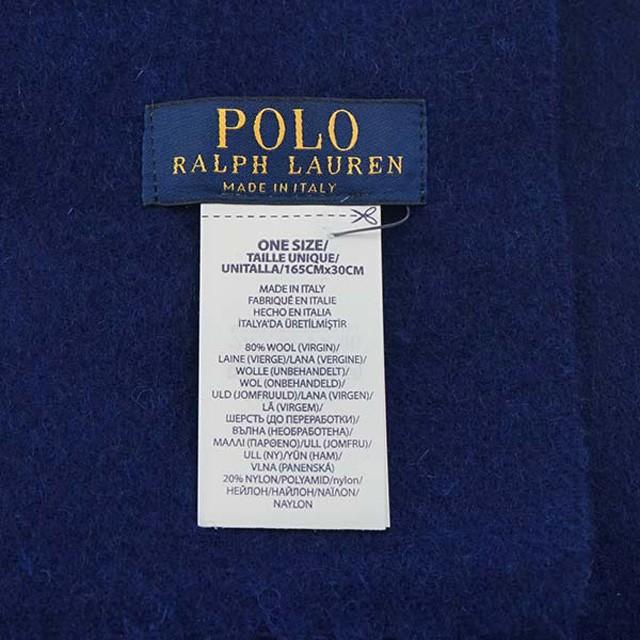 ポロラルフローレン Polo Ralph Lauren PC0231 BIG PONY EMBROIDERED SCARF ビッグポニー スカーフ ウール ブレンド マフラー 405 ネイビーブルー系＋イエロー｜salada-bowl｜03