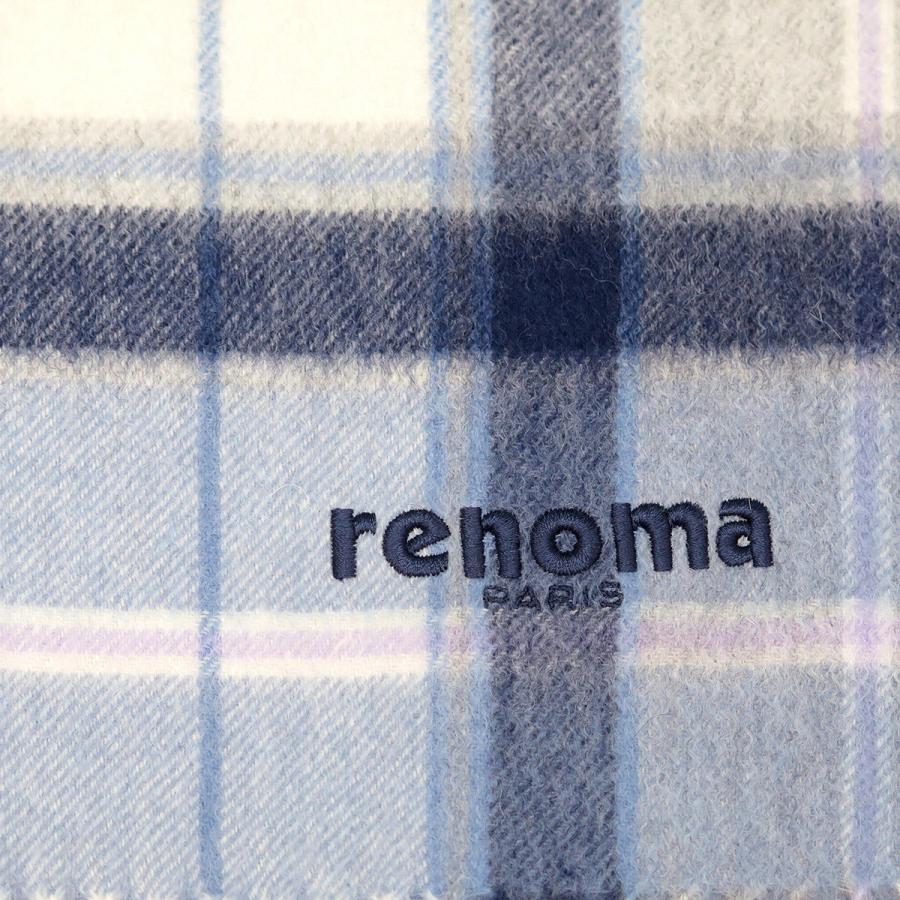 レノマ renoma マフラー ストール R9913 CHECK 22 チェック カシミヤ カシミア レディース ブルー系+マルチカラー｜salada-bowl｜02