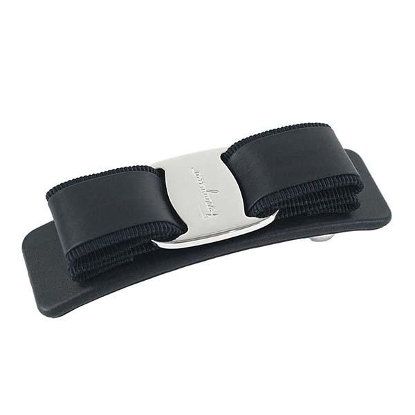 最新コレックション サルバトーレ フェラガモ Salvatore Ferragamo バレッタ 髪留め ヘアアクセサリー Fer Leather Gr ヴァラリボン Marine ネイビー 最適な価格 Kuljic Com