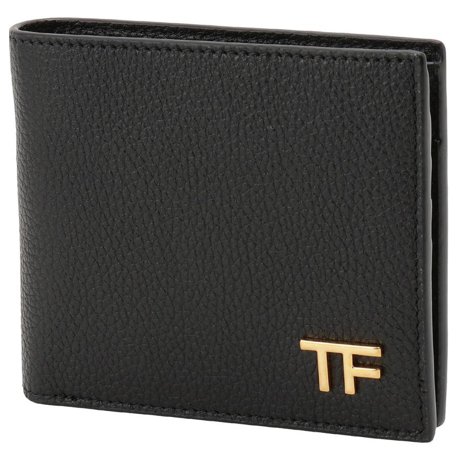 トムフォード TOM FORD 財布 二つ折り財布 折りたたみ財布 小銭入れ付き YT278 LCL158G 1N001 bwtd00042m BLACK ブラック｜salada-bowl｜05