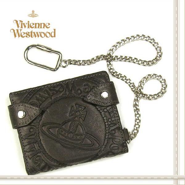 Vivienne Westwood ヴィヴィアンウエストウッド ブランド カードケース メンズ サークルインオーヴ 二つ折りカードケースDGY｜salada-bowl