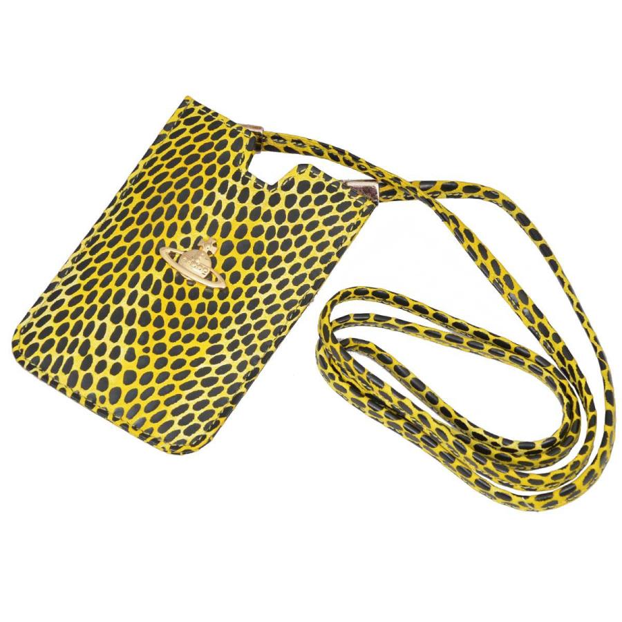 ヴィヴィアンウエストウッド Vivienne Westwood モバイルケース 5724VV147 PICCOLA PELLETTERIA SNAKE モバイルポーチ ポシェット GIALLO イエロー系スネーク｜salada-bowl