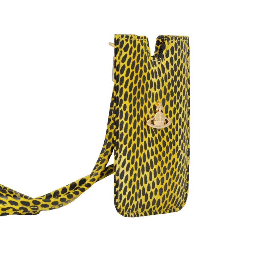 ヴィヴィアンウエストウッド Vivienne Westwood モバイルケース 5724VV147 PICCOLA PELLETTERIA SNAKE モバイルポーチ ポシェット GIALLO イエロー系スネーク｜salada-bowl｜03