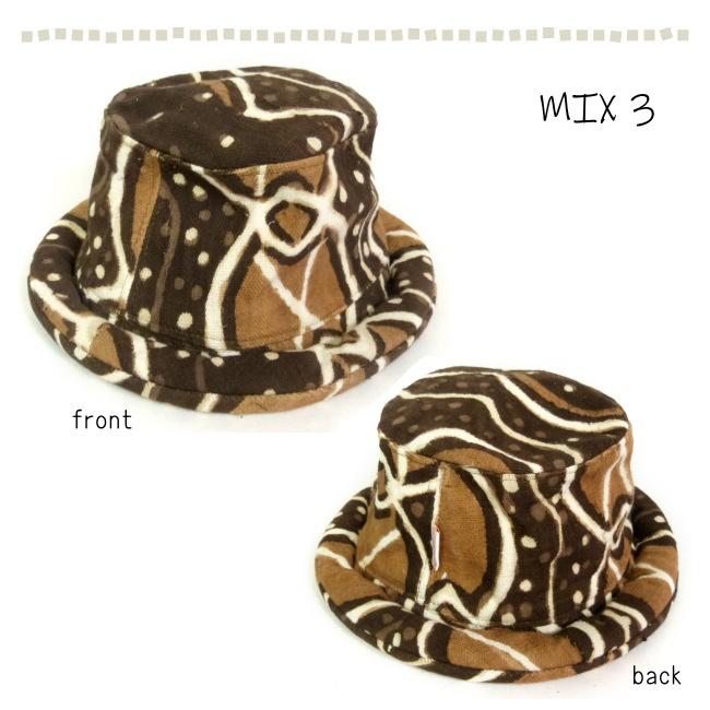 ボゴランマカロニハット エスニック アフリカ タイ 帽子 泥染め タワー