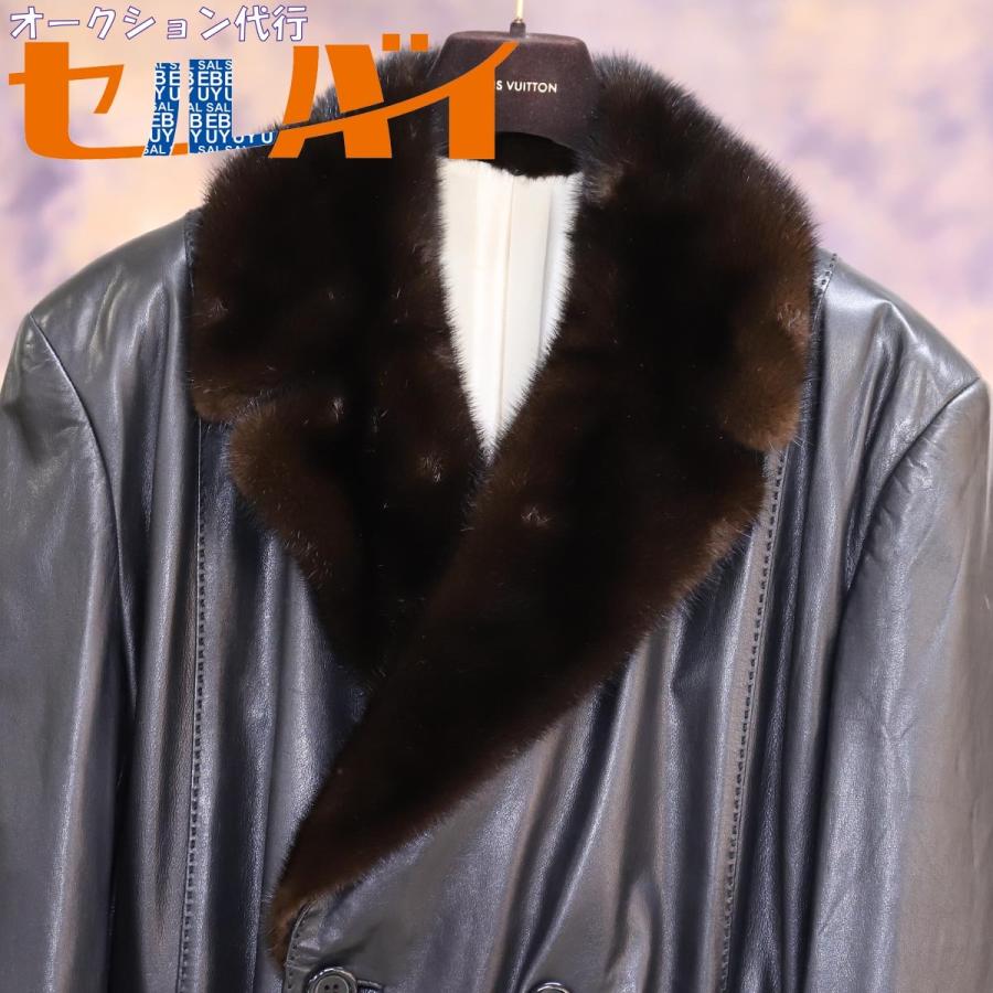 総丈128㎝ ZILLI ミンク コート 本毛皮 トレンチコート AA298 本物 極上品 ジリー CICERON 脱着ミンクファー毛皮襟 ZILLIシルク裏地