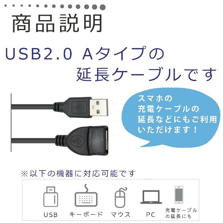 USB延長コード 1.5m 延長ケーブル USB2.0 スマホの充電ケーブル延長