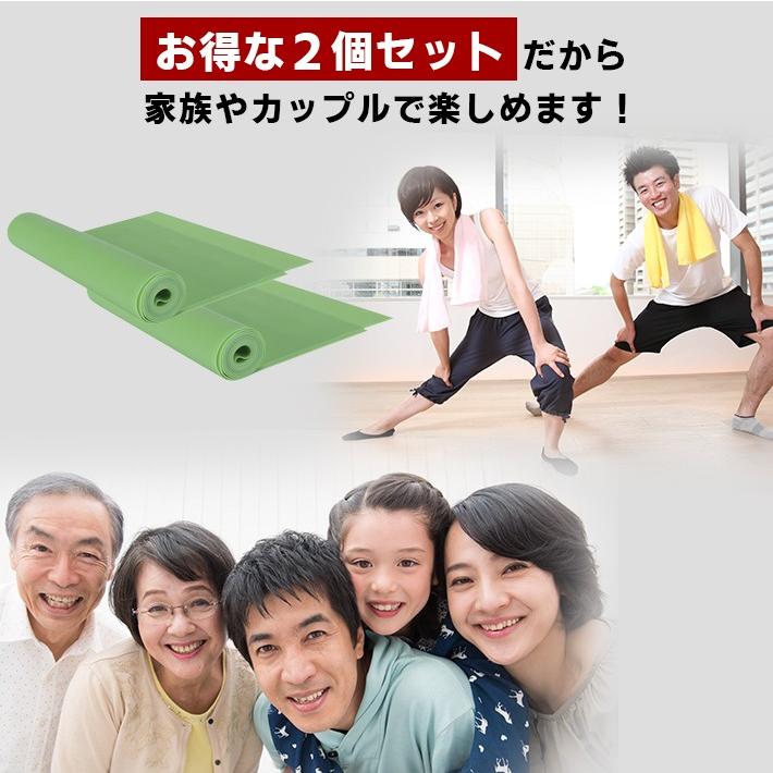 エクササイズバンド ゴム トレーニングチューブ 「2本セット×全5色
