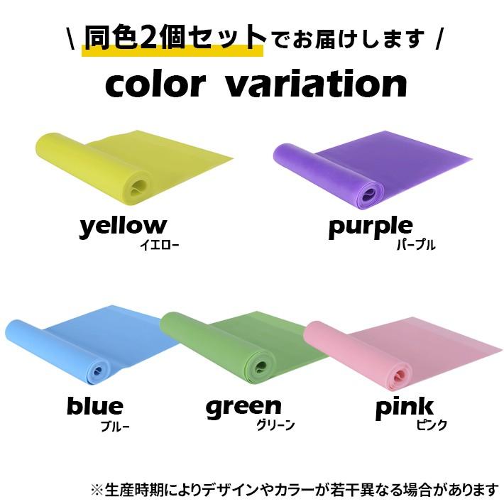 エクササイズバンド ゴム トレーニングチューブ 「2本セット×全5色