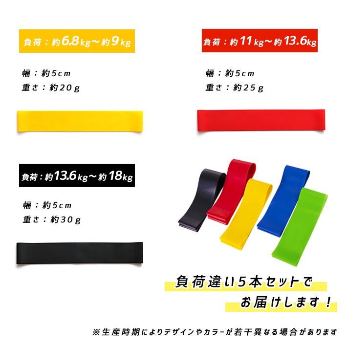 トレーニング チューブ リング ショート 60cm「負荷別 5本セット 約2.2